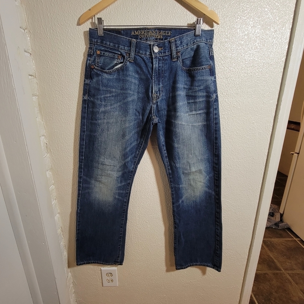 American Eagle Men's Medium Wash Original Bootcut Jeans sz 30x30 Blue